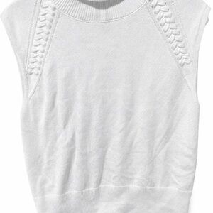 Laundry by Shelli Segal White Sleeveless Turtleneck Sweater Vest NWT Size M